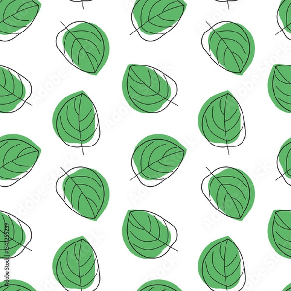 Obraz vector green leaves seamless pattern background design