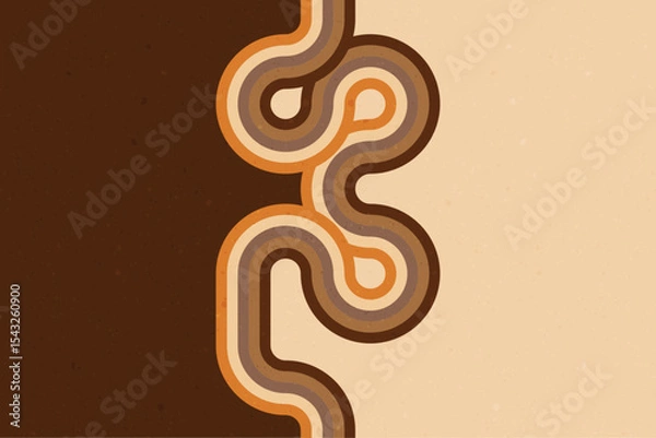 Fototapeta Geometric abstract background with retro stripes and clean vintage aesthetic