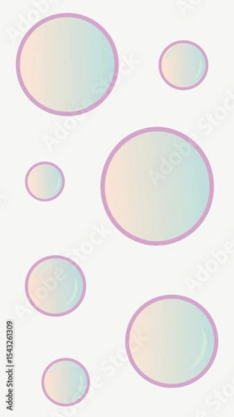 Fototapeta Abstract bubbles illustration with a soft pastel color palette ideal for modern design projects