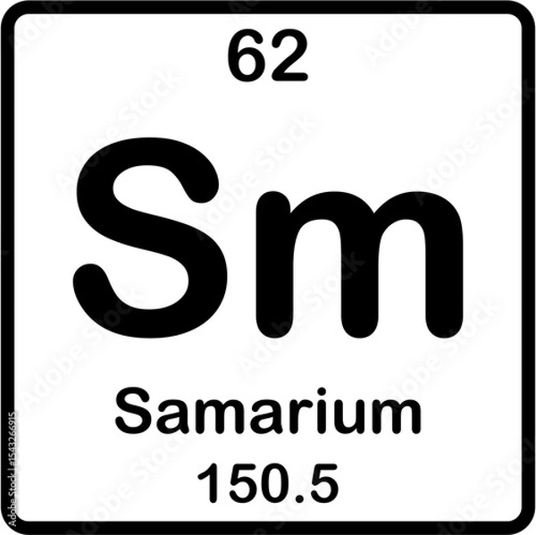 Fototapeta Chemical element of periodic table. Samarium or Sm.