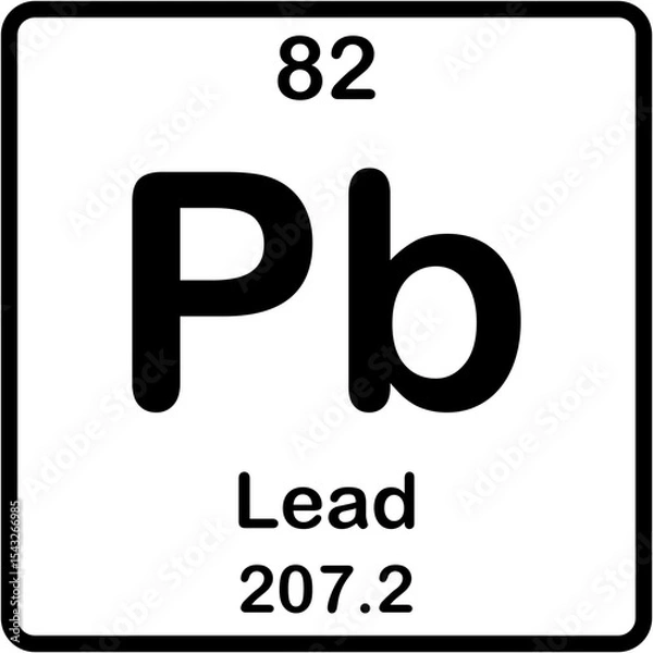 Fototapeta Chemical element of periodic table. Lead or Pb.