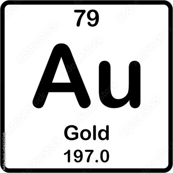 Fototapeta Chemical element of periodic table. Gold or au.