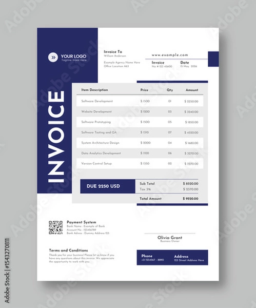 Obraz Invoice template vector design