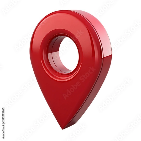 Obraz Red 3d map pointer icon isolated on transparent background