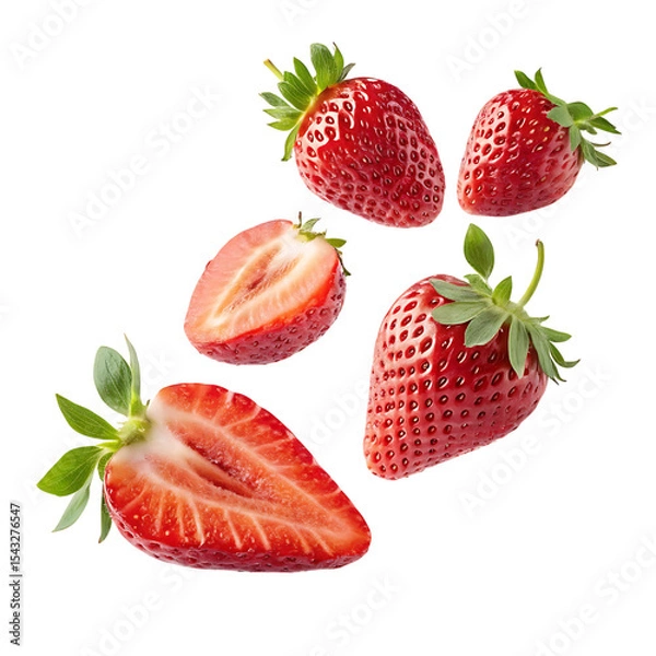 Obraz Fresh strawberries isolated on transparent background
