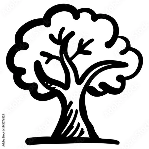 Fototapeta Tree Icon, Doodle Style, nature or growth Symbol