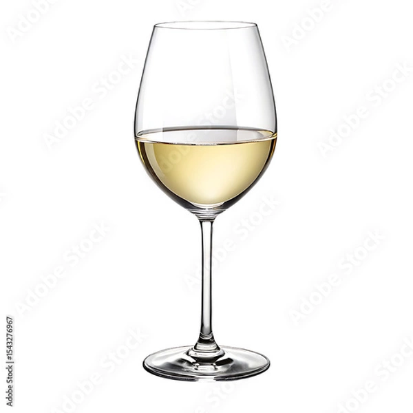Obraz Glass of white wine isolated on transparent background
