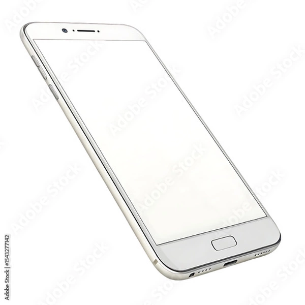 Obraz White smartphone mockup isolated on transparent background