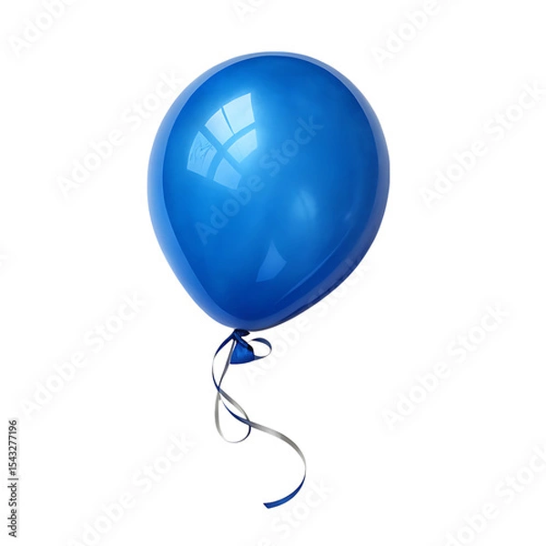 Obraz Single blue balloon isolated on transparent background