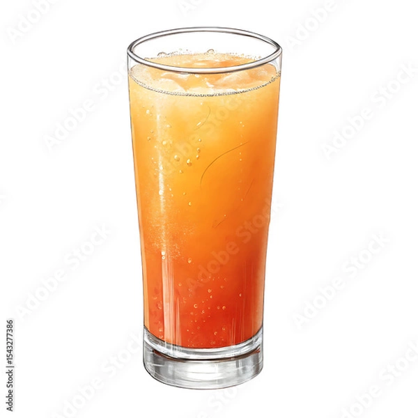 Obraz Refreshing orange juice drink isolated on transparent background