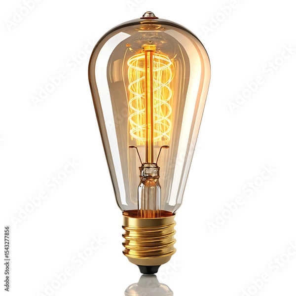 Obraz Vintage edison light bulb isolated on transparent background