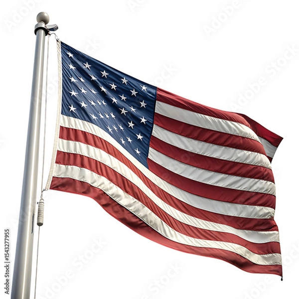Obraz American flag waving isolated on transparent background