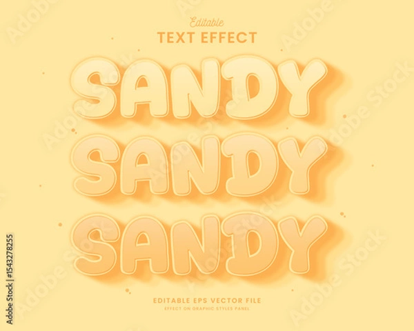 Fototapeta decorative sandy yellow editable text effect design