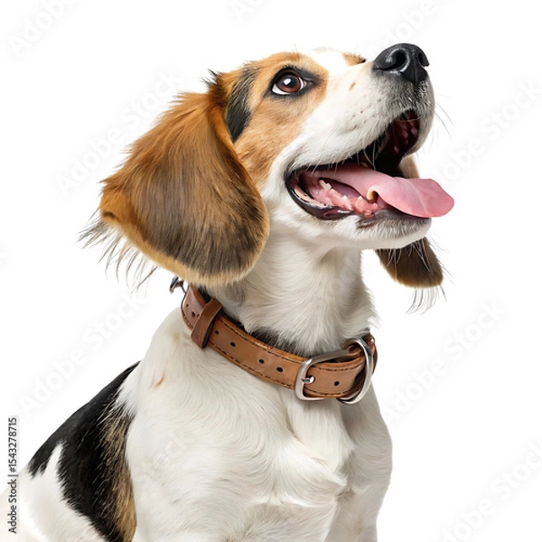 Obraz Happy beagle dog portrait isolated on transparent background