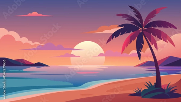 Fototapeta tropical beach sunset