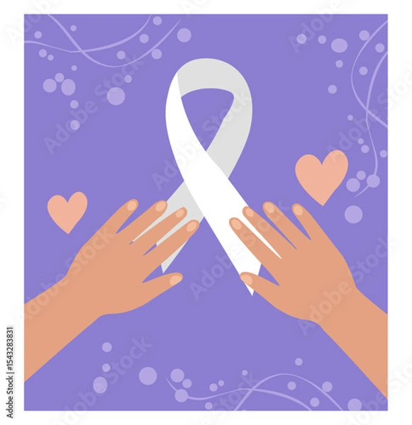 Obraz World Cancer Day Square Illustrations Set-02