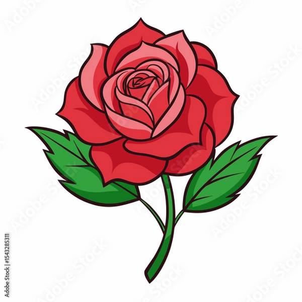 Fototapeta red rose isolated on white