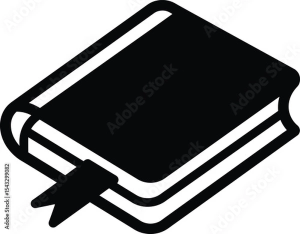 Fototapeta Black and White Book with Bookmark for Reading and Knowledge Concepts