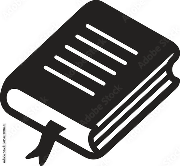 Fototapeta Closed Book Education, Reading, and Literature Depicted with a Bookmark and Page Lines