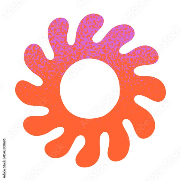 Fototapeta Summer bright sun emblem.Hand drawn graphic element in naive simple style for banners,smm,branding,packaging,covers,prints.Retro summer symbol