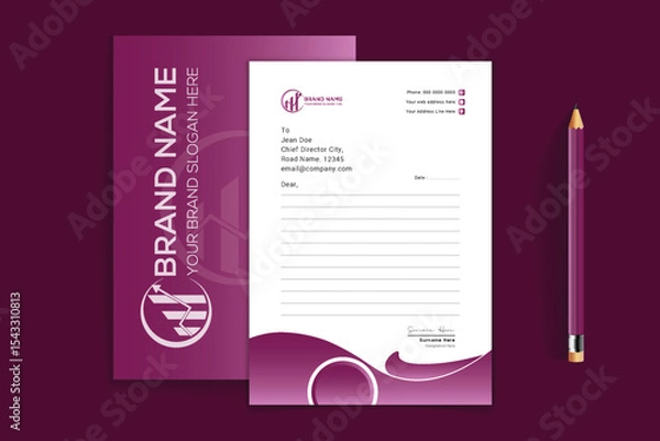 Obraz tow side corporate shape modern Gradient luxury Letterhead Design 
