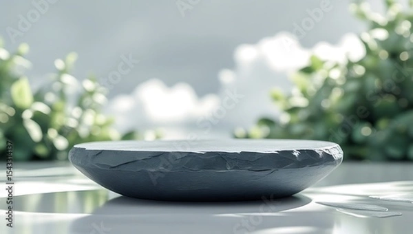 Obraz Stone podium display with nature background for product presentation and mockups