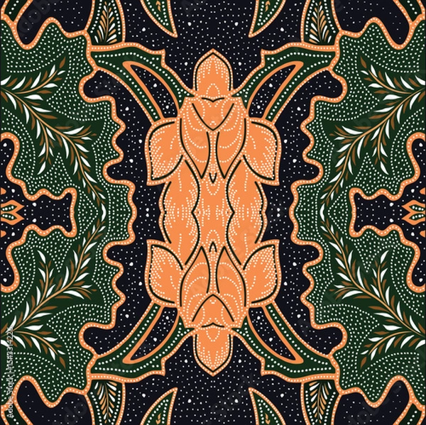 Obraz indonesian batik. indonesian batik pattern vector