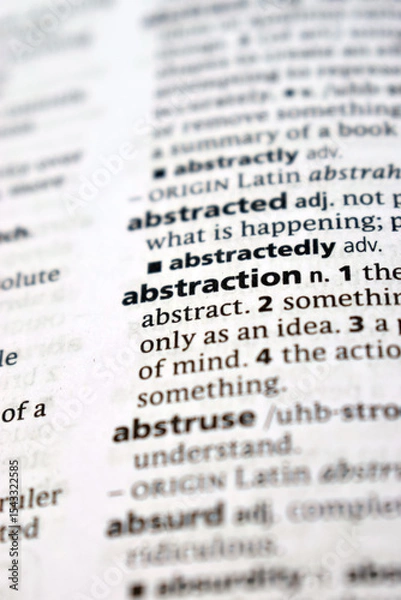 Fototapeta Close Up Of English Dictionary Page With Word - Abstraction