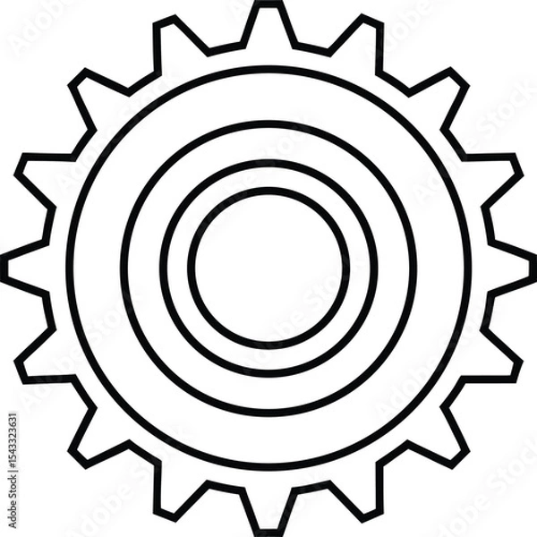 Obraz Circular Hollow Center Gear Icon.
