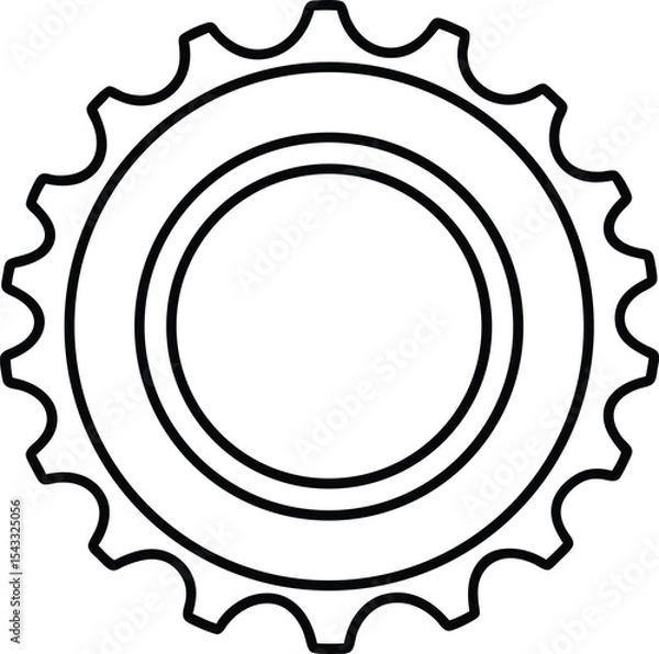 Obraz Hollow Gear Icon With Inner Ring.