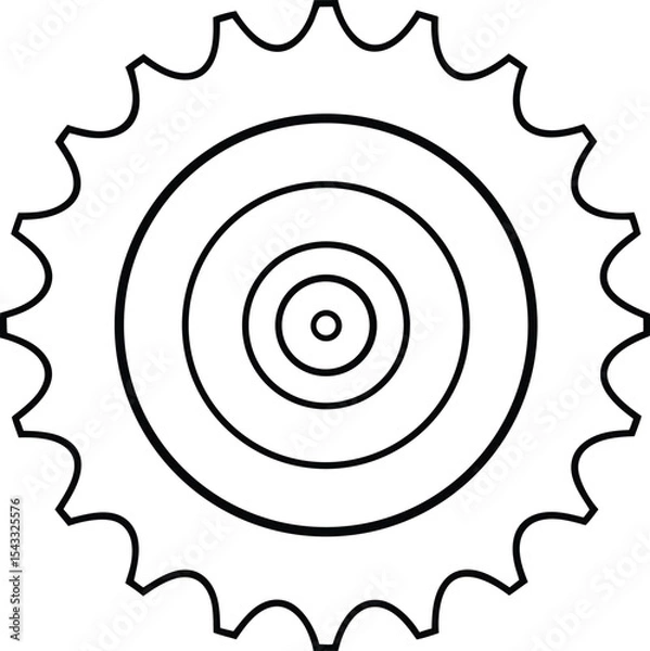 Obraz Mechanical Cogwheel Outline with Spiral Core.