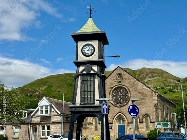 Fototapeta Beautiful view in Tillicoultry, a beautiful town surrounded by hills in Clackmannanshire, Scotland
