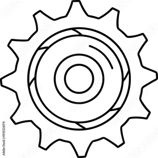 Obraz Mechanical Gear Rotation Line Art Icon.