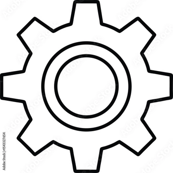 Obraz Simple Gear Icon Design With Cutouts.