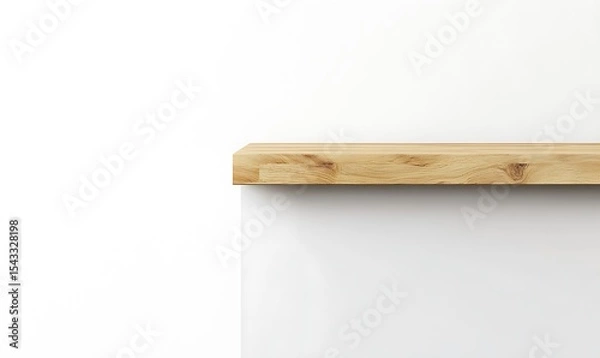 Fototapeta A simple modern minimalist image featuring a wooden shelf