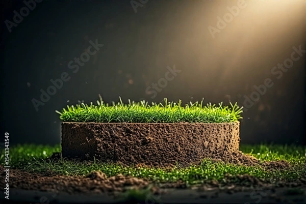 Obraz green grass and soil