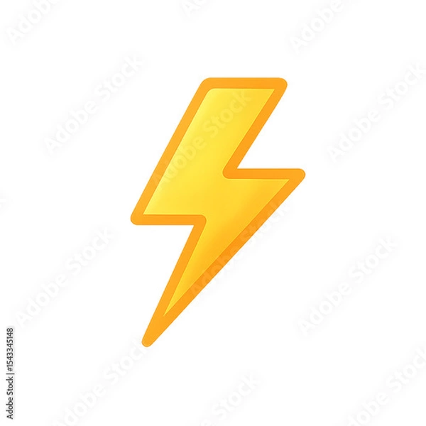 Fototapeta Lightning bolt icon with glow on Transparent Background