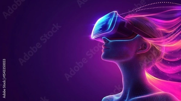 Obraz VR experience, futuristic woman