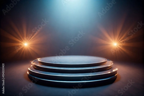 Obraz empty podium with light ray