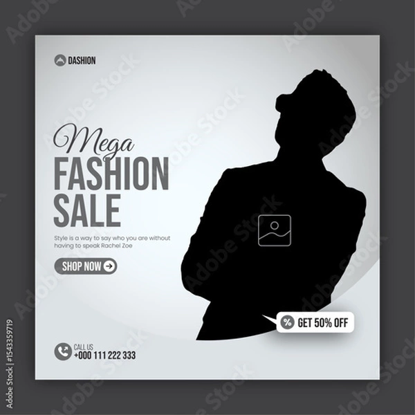 Obraz Fashion sale social media post design template or web banner design template