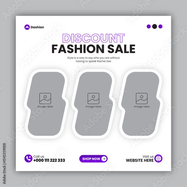 Obraz Fashion sale social media post design template or web banner design template