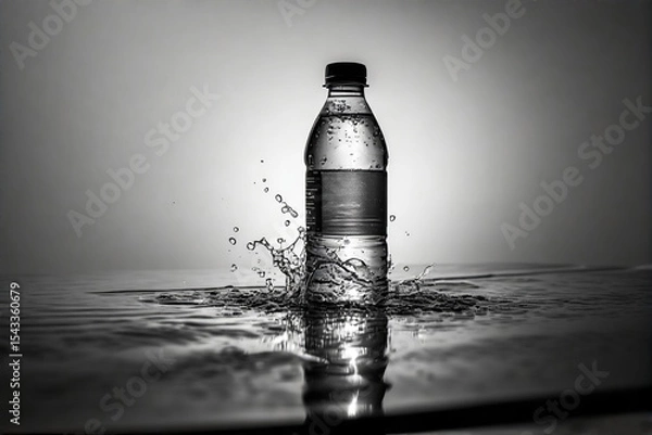 Obraz bottle of water with splash water