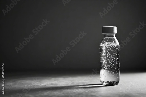 Obraz bottle of mineral water on black background