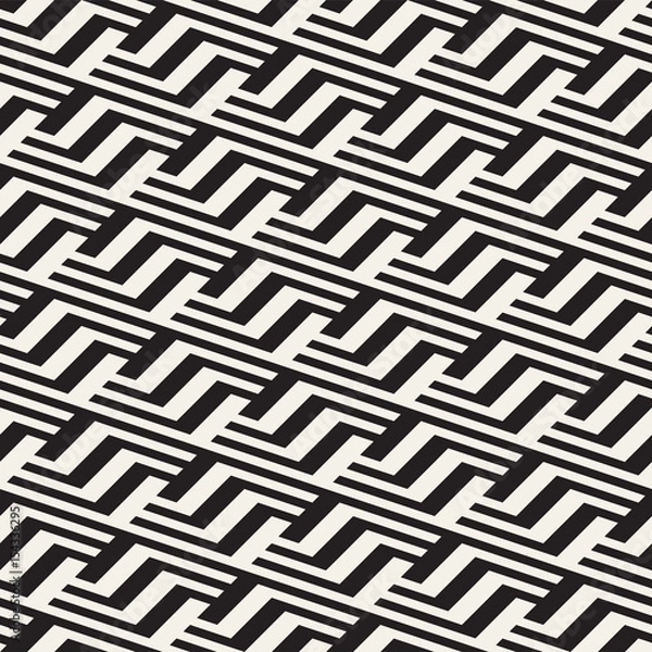 Fototapeta Repeating Slanted Stripes Modern Texture. Monochrome Geometric Seamless Pattern.