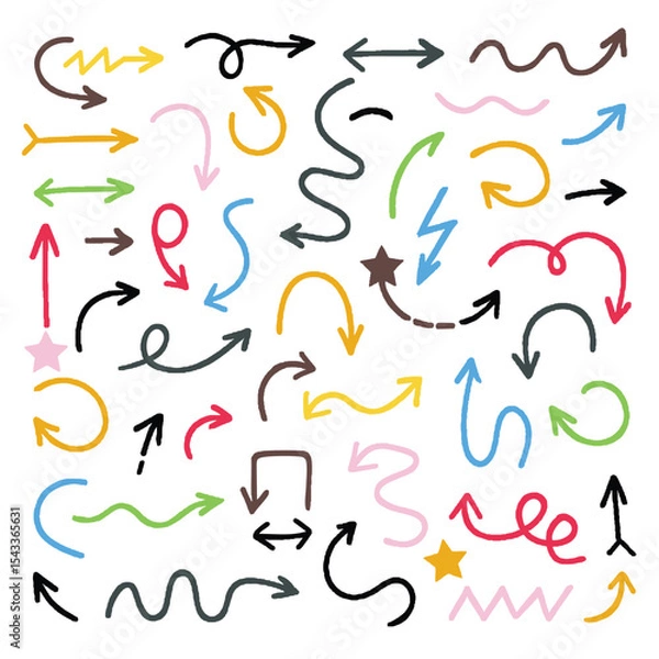 Obraz Colorful arrows and lines create playful pattern, perfect for design projects