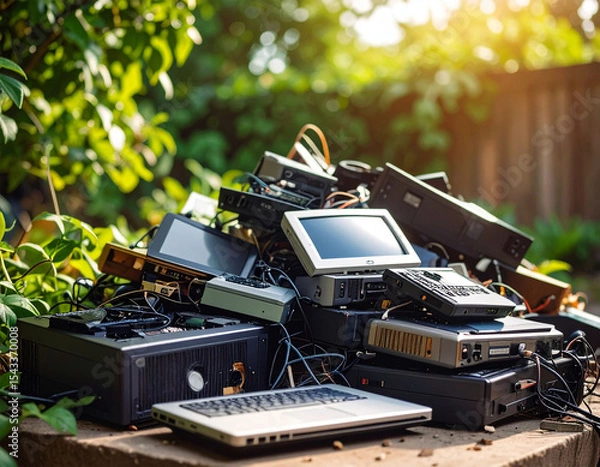 Obraz electronic waste such as computers, monitors and others