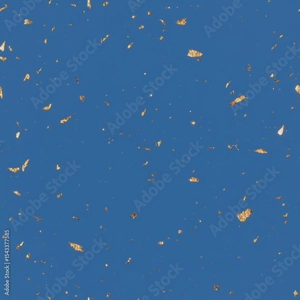 Fototapeta Blue and gold flakes dot seamless pattern. Paper pattern.