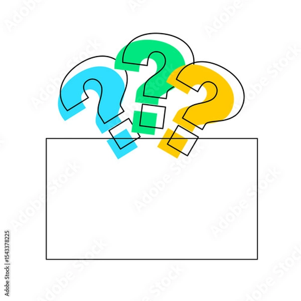 Fototapeta Question mark sign background with blank space isolated on white background. Quiz concept. Vector stock