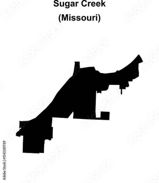 Fototapeta Sugar Creek (Missouri) blank outline map
