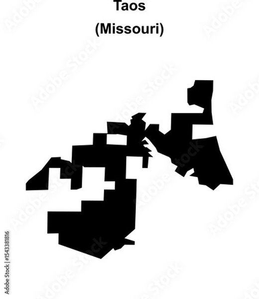Fototapeta Taos (Missouri) blank outline map